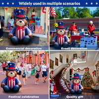 5.6FT 4th of July Bear LED Inflatable Yard Decorations - goodeny