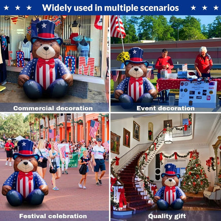 5.6FT 4th of July Bear LED Inflatable Yard Decorations - goodeny