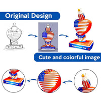 5FT 4th of July Inflatable Eagle with USA Heart - LED Yard Decoration - goodeny