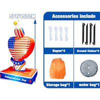5FT 4th of July Inflatable Eagle with USA Heart - LED Yard Decoration - goodeny