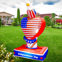 5FT 4th of July Inflatable Eagle with USA Heart - LED Yard Decoration - goodeny