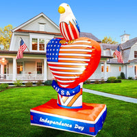 5FT 4th of July Inflatable Eagle with USA Heart - LED Yard Decoration - goodeny
