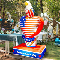5FT 4th of July Inflatable Eagle with USA Heart - LED Yard Decoration - goodeny