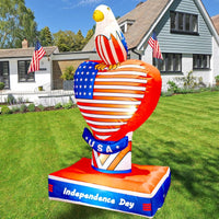 5FT 4th of July Inflatable Eagle with USA Heart - LED Yard Decoration - goodeny
