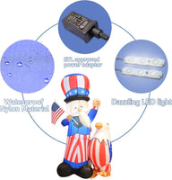 5FT 4th of July Inflatable Uncle Sam with LED Yard Decoration - goodeny