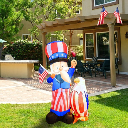 5FT 4th of July Inflatable Uncle Sam with LED Yard Decoration - goodeny