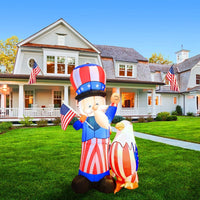 5FT 4th of July Inflatable Uncle Sam with LED Yard Decoration - goodeny