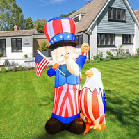 5FT 4th of July Inflatable Uncle Sam with LED Yard Decoration - goodeny