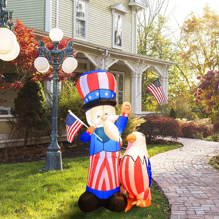 5FT 4th of July Inflatable Uncle Sam with LED Yard Decoration - goodeny