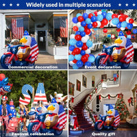 5FT Patriotic Eagle on Motorcycle LED Inflatable Yard Decorations - goodeny
