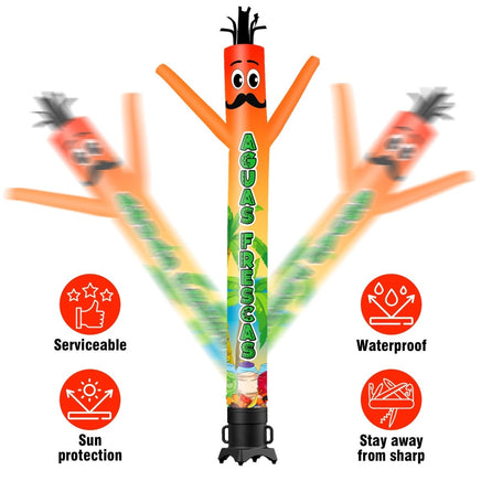 6 10 15 20FT Tall Aguas Frescas Waving Inflatable Tube Man(Blower Not Included) - goodeny