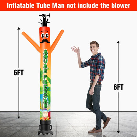 6 10 15 20FT Tall Aguas Frescas Waving Inflatable Tube Man(Blower Not Included) - goodeny