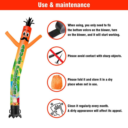 6 10 15 20FT Tall Aguas Frescas Waving Inflatable Tube Man(Blower Not Included) - goodeny