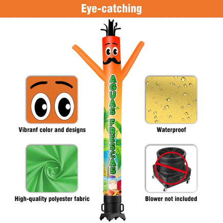 6 10 15 20FT Tall Aguas Frescas Waving Inflatable Tube Man(Blower Not Included) - goodeny