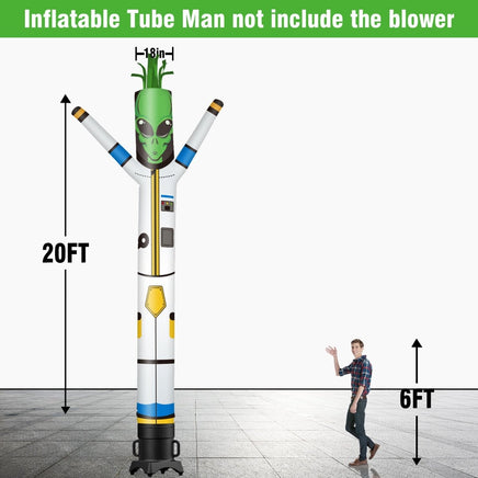 6 10 15 20FT Tall Alien Waving Inflatable Tube Man(Blower Not Included) - goodeny