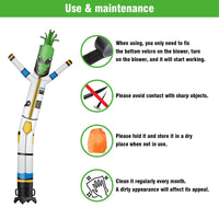 6 10 15 20FT Tall Alien Waving Inflatable Tube Man(Blower Not Included) - goodeny