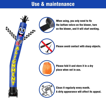6 10 15 20FT Tall Alignment Waving Inflatable Tube Man(Blower Not Included) - goodeny