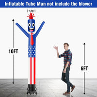 6 10 15 20FT Tall American Flag Waving Inflatable Tube Man(Blower Not Included) - goodeny