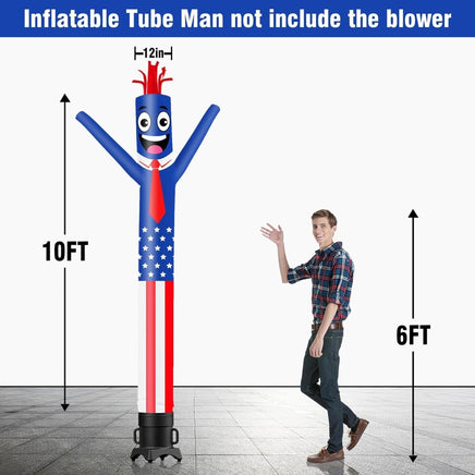6 10 15 20FT Tall American Flag Waving Inflatable Tube Man(Blower Not Included) - goodeny