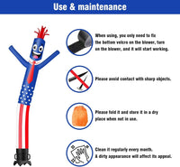 6 10 15 20FT Tall American Flag Waving Inflatable Tube Man(Blower Not Included) - goodeny