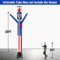 6 10 15 20FT Tall American Flag Waving Inflatable Tube Man(Blower Not Included) - goodeny