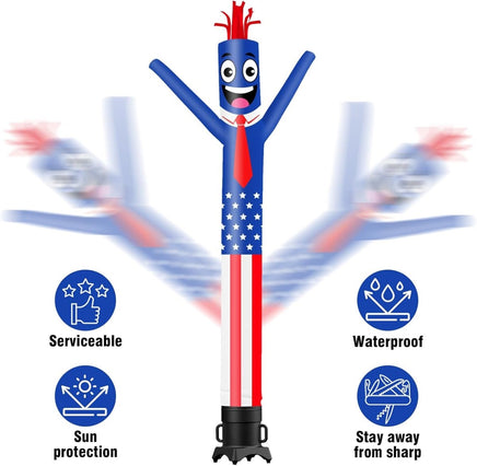 6 10 15 20FT Tall American Flag Waving Inflatable Tube Man(Blower Not Included) - goodeny