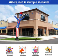 6 10 15 20FT Tall American Flag Waving Inflatable Tube Man(Blower Not Included) - goodeny