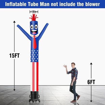 6 10 15 20FT Tall American Flag Waving Inflatable Tube Man(Blower Not Included) - goodeny