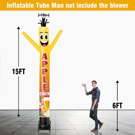 6 10 15 20FT Tall Apple Cider Waving Inflatable Tube Man(Blower Not Included) - goodeny