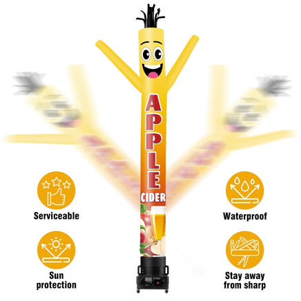 6 10 15 20FT Tall Apple Cider Waving Inflatable Tube Man(Blower Not Included) - goodeny