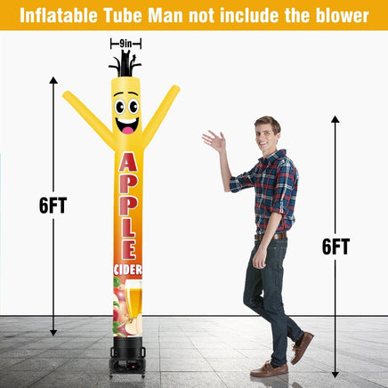 6 10 15 20FT Tall Apple Cider Waving Inflatable Tube Man(Blower Not Included) - goodeny