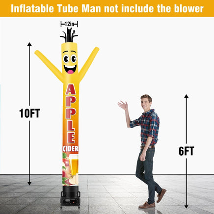 6 10 15 20FT Tall Apple Cider Waving Inflatable Tube Man(Blower Not Included) - goodeny