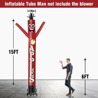6 10 15 20FT Tall Apples Waving Inflatable Tube Man(Blower Not Included) - goodeny