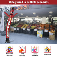 6 10 15 20FT Tall Apples Waving Inflatable Tube Man(Blower Not Included) - goodeny