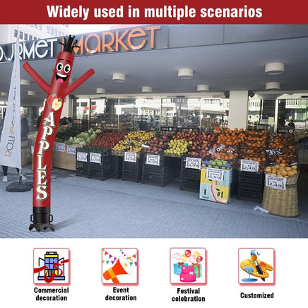 6 10 15 20FT Tall Apples Waving Inflatable Tube Man(Blower Not Included) - goodeny