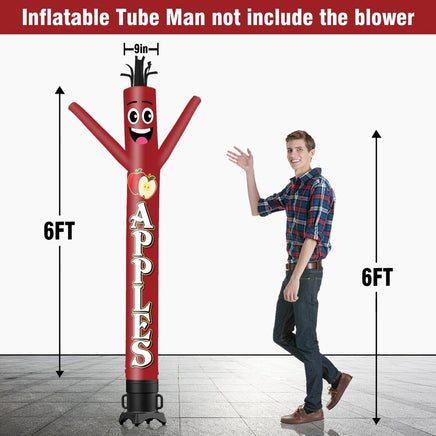6 10 15 20FT Tall Apples Waving Inflatable Tube Man(Blower Not Included) - goodeny