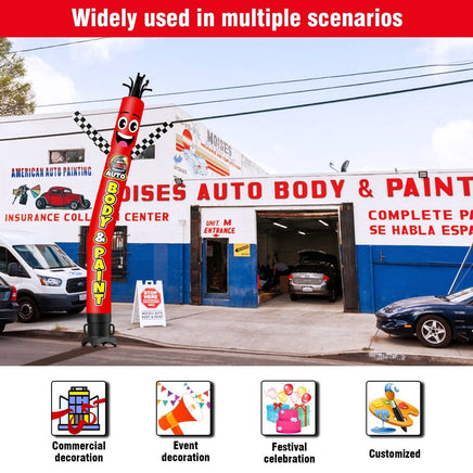 6 10 15 20FT Tall Auto Body & Paint Waving Inflatable Tube Man(Blower Not Included) - goodeny