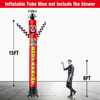 6 10 15 20FT Tall Auto Body & Paint Waving Inflatable Tube Man(Blower Not Included) - goodeny