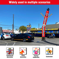 6 10 15 20FT Tall Auto Detail Waving Inflatable Tube Man(Blower Not Included) - goodeny