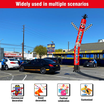 6 10 15 20FT Tall Auto Detail Waving Inflatable Tube Man(Blower Not Included) - goodeny