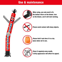 6 10 15 20FT Tall Auto Detail Waving Inflatable Tube Man(Blower Not Included) - goodeny