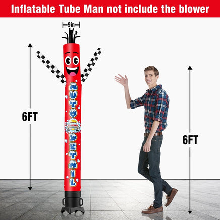 6 10 15 20FT Tall Auto Detail Waving Inflatable Tube Man(Blower Not Included) - goodeny