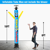 6 10 15 20FT Tall Auto Glass Waving Inflatable Tube Man(Blower Not Included) - goodeny
