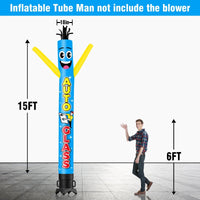 6 10 15 20FT Tall Auto Glass Waving Inflatable Tube Man(Blower Not Included) - goodeny