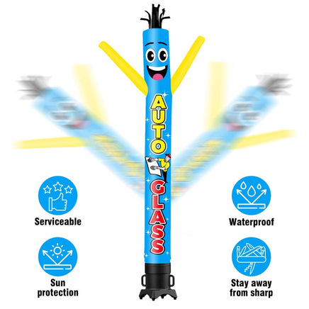 6 10 15 20FT Tall Auto Glass Waving Inflatable Tube Man(Blower Not Included) - goodeny