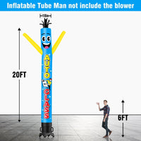 6 10 15 20FT Tall Auto Glass Waving Inflatable Tube Man(Blower Not Included) - goodeny