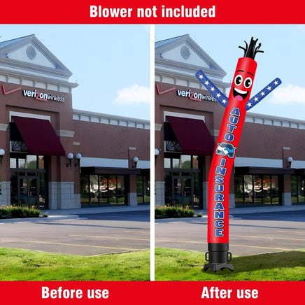 6 10 15 20FT Tall Auto Insurance Waving Inflatable Tube Man(Blower Not Included) - goodeny