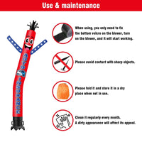 6 10 15 20FT Tall Auto Insurance Waving Inflatable Tube Man(Blower Not Included) - goodeny