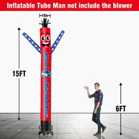 6 10 15 20FT Tall Auto Insurance Waving Inflatable Tube Man(Blower Not Included) - goodeny