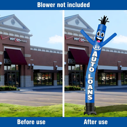 6 10 15 20FT Tall Auto Loans Waving Inflatable Tube Man(Blower Not Included) - goodeny